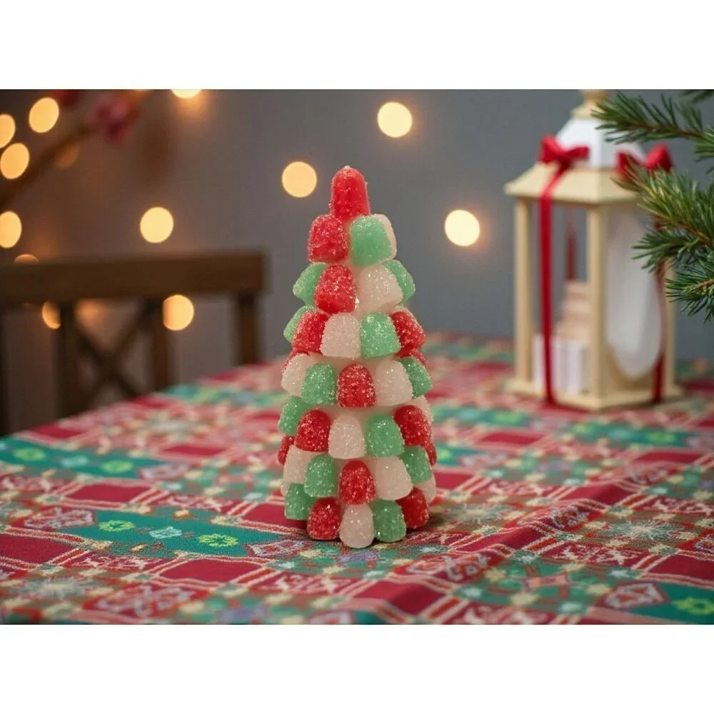 New Red / Green Gum Drops Candy Christmas Tree Holiday Candle Room Decor